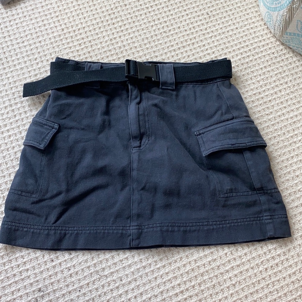 Denim skirt with belt